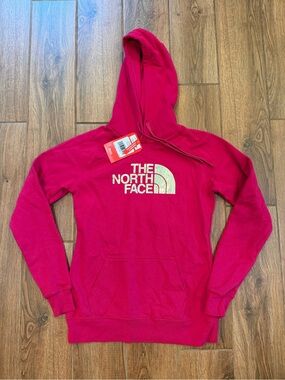 The North Face Hot Pink Hoodie with Gold Logo / women’s small / NWT